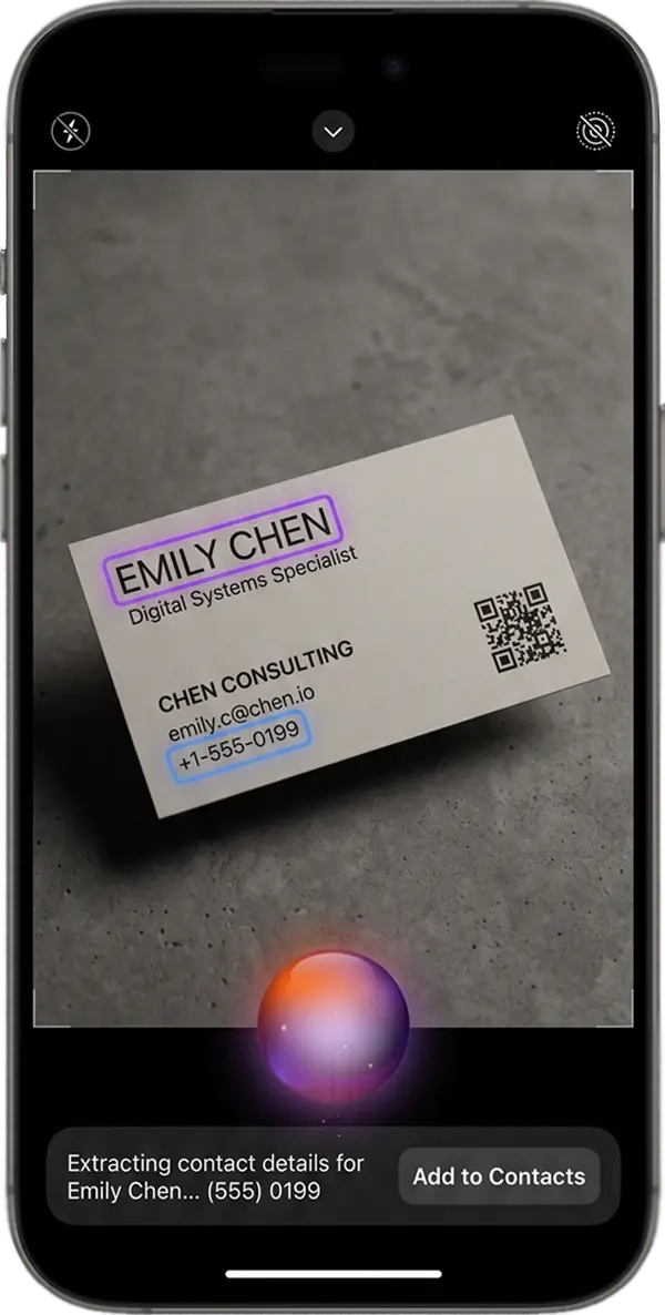Scan business card with Axel AI